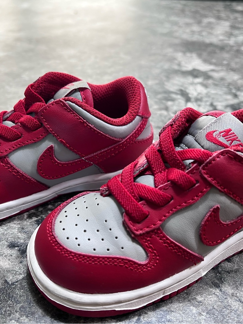 Nike Dunk Low TD sneakers size 6C toddlers  in the red. Style Code: CW1589-002